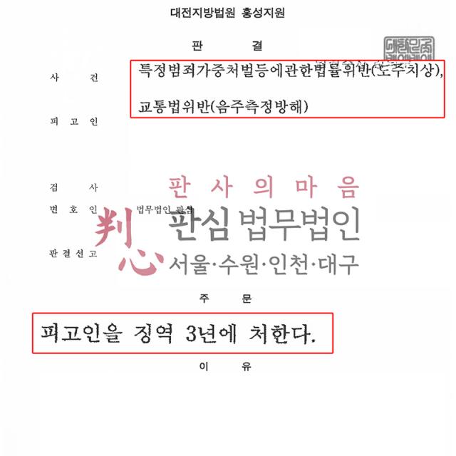 [징역 3년] 도주치상, 음주측정거부 | 음주 상태로 운전하다 보행자를 충격하고 현장을 이탈한 사건, 피해회복 노력과 제반 사정 소명해 법정형 하한 수준 선고